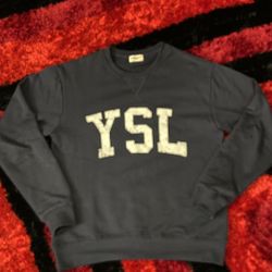 YSL Yves Saint Laurent Logo Sweater Navy Blue Size S Small for