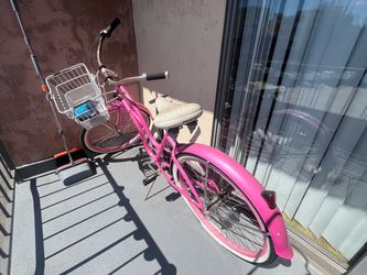 Pink Beach Cruiser Bike with Basket 🚲💕