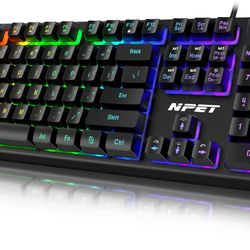 NPET K10 Wired Gaming Keyboard, LED