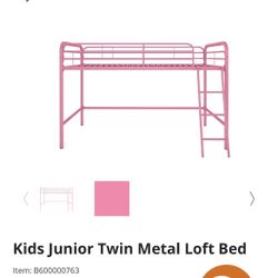 Kids Junior Twin Metal Loft Bed