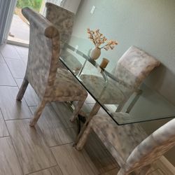 Glass Dining Table & 6 Chairs