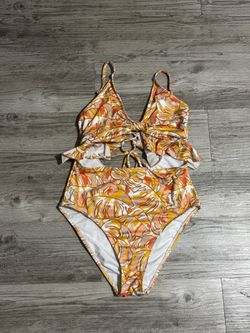 Hurley Women’s M One-Piece Swimsuit Spaghetti Strap Lined Stretch Abstract