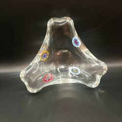 Millefiori Glass Trinket Tray/Ashtray/Paperweight