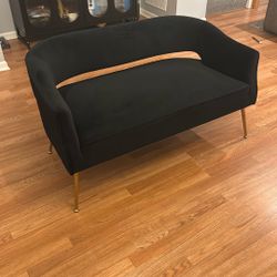 Black Velvet Loveseat 