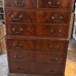 Antique Wood 7 Drawer Dresser 