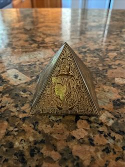 Handmade Copper Egyptian Pyramid Decorative Collectible from Egypt