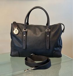 Black TUMI 73126 Villa Lucca City Locking Satchel Tote Crossbody Bag Leather Shoulder Strap
