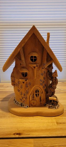 Hand Crafted Wood Lighted Fairy House/Milwaukie