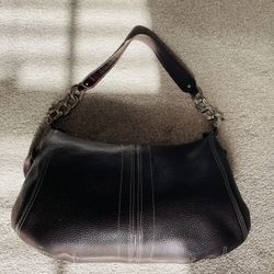 Beautiful Brown Leather Brighton Hobo Bag with Engraved Chain Detail