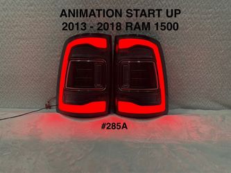 ANIMATION START UP 2013 To 2018 DODGE RAM 1500 / 2500 / 3500 Sequential Signal LED Tail Lights (Black Housing/Clear Lens)