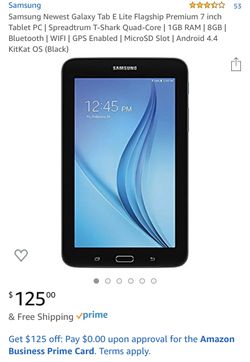 Sealed samsung tab galaxy Elite original price 125 without tax Selling it for just 95 it's perfect for Christmas gift