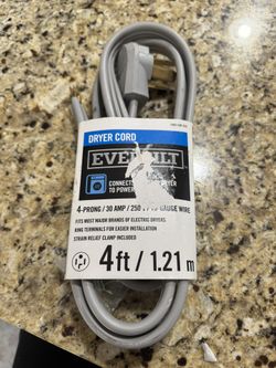 NEW 3-Wire Prong Dryer Cord 4ft