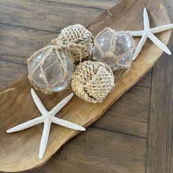 Coastal/Nautical Glass & Rope Balls For Home Decor