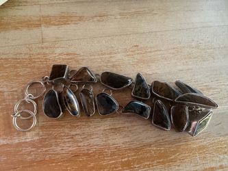 Charles Albert 950 silver Pietersite adjustable bracelet