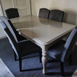 6 Chairs And Dining Room Table Sold As Is 
