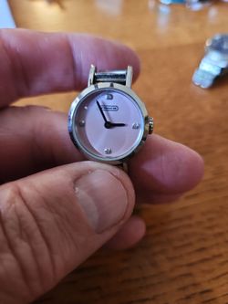 COACH Pink Mother of Pearl Diamond Dial Bangle Women’s Watch - New Battery!