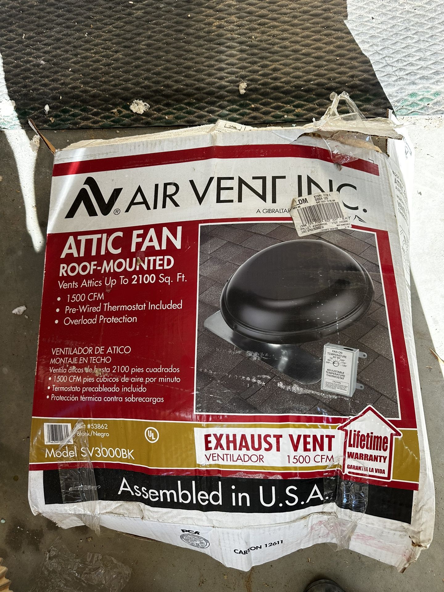 Attic Fan Roof Mount