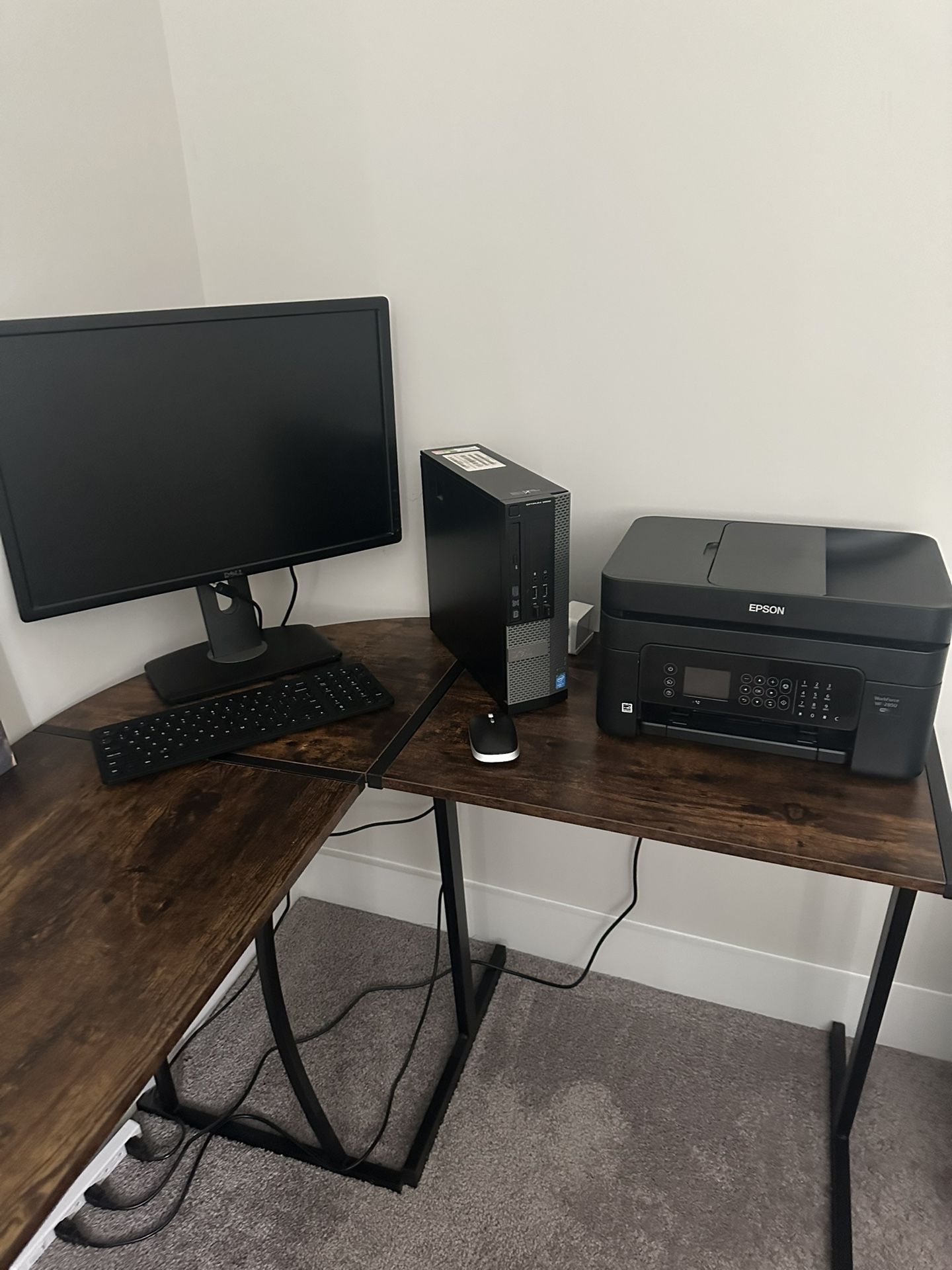 Dell Optiplex Desktop Computer, Printer, Keyboard, Working Perfectly! Desk Included! 