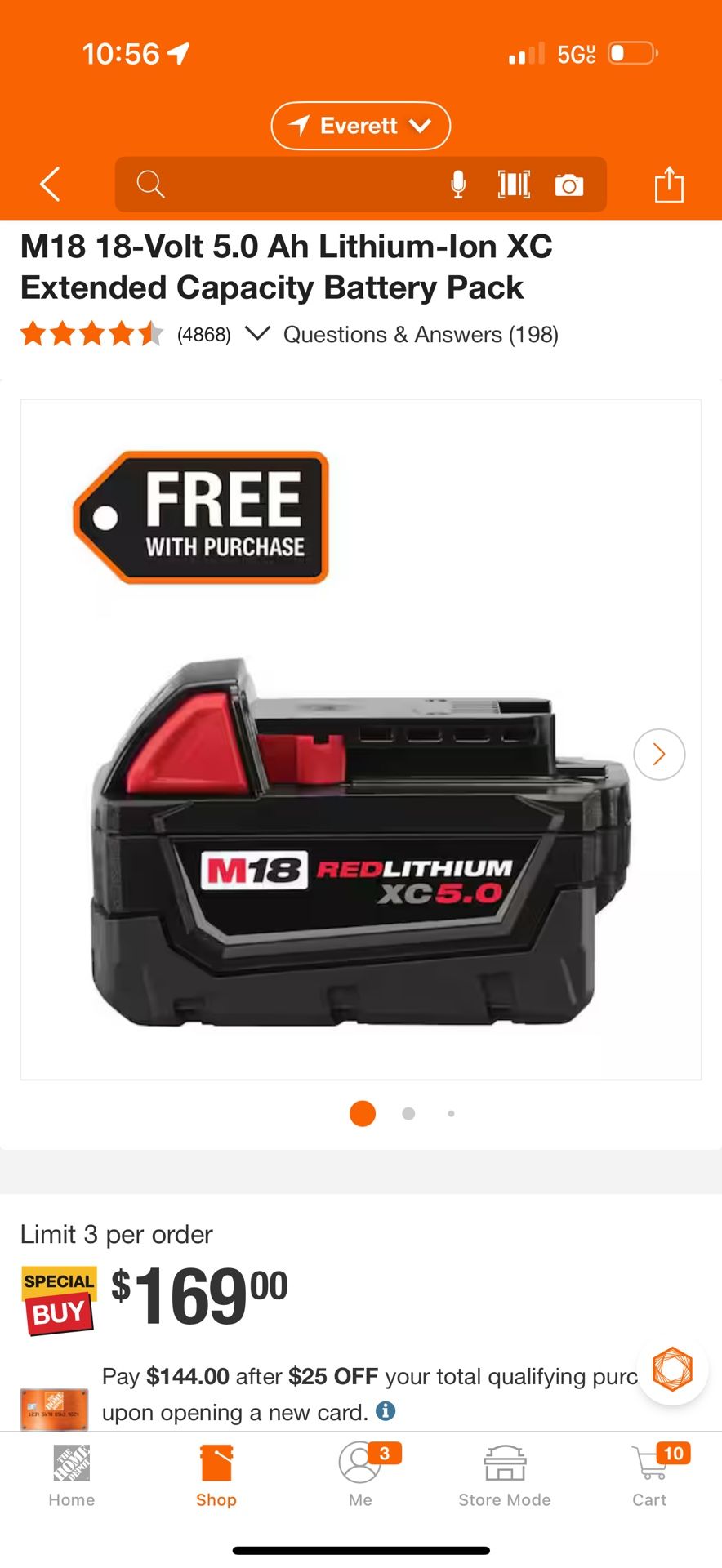 Milwaukee M18 18-Volt 5.0 Ah Lithium-lon XC Extended Capacity Battery Pack