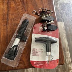 Bike Tools Bundle: Adjustable Torque Wrench (4/5/6Nm), 100PSI Pump, & More