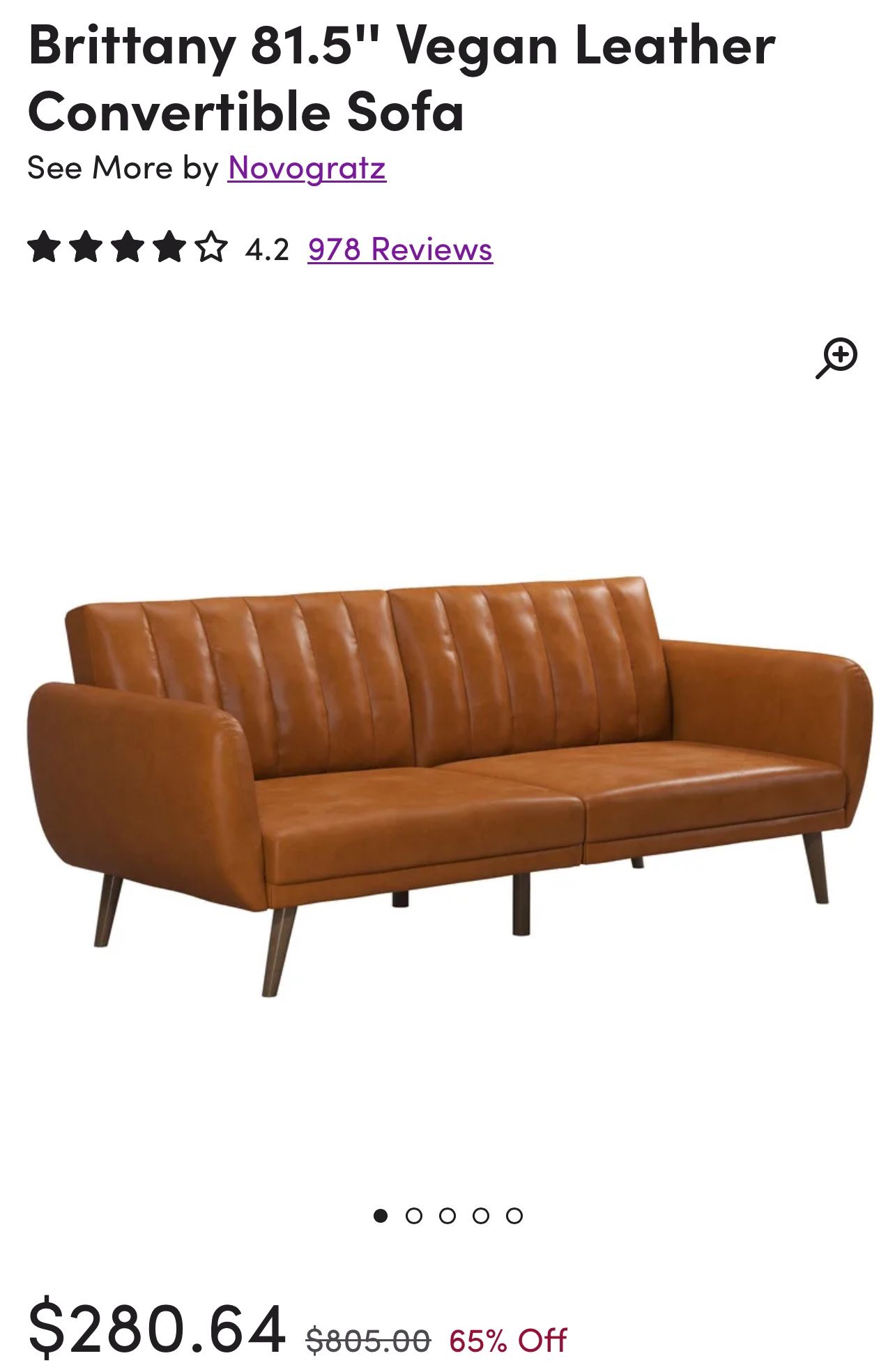 FREE Vegan Leather Convertible Sofa/Couch