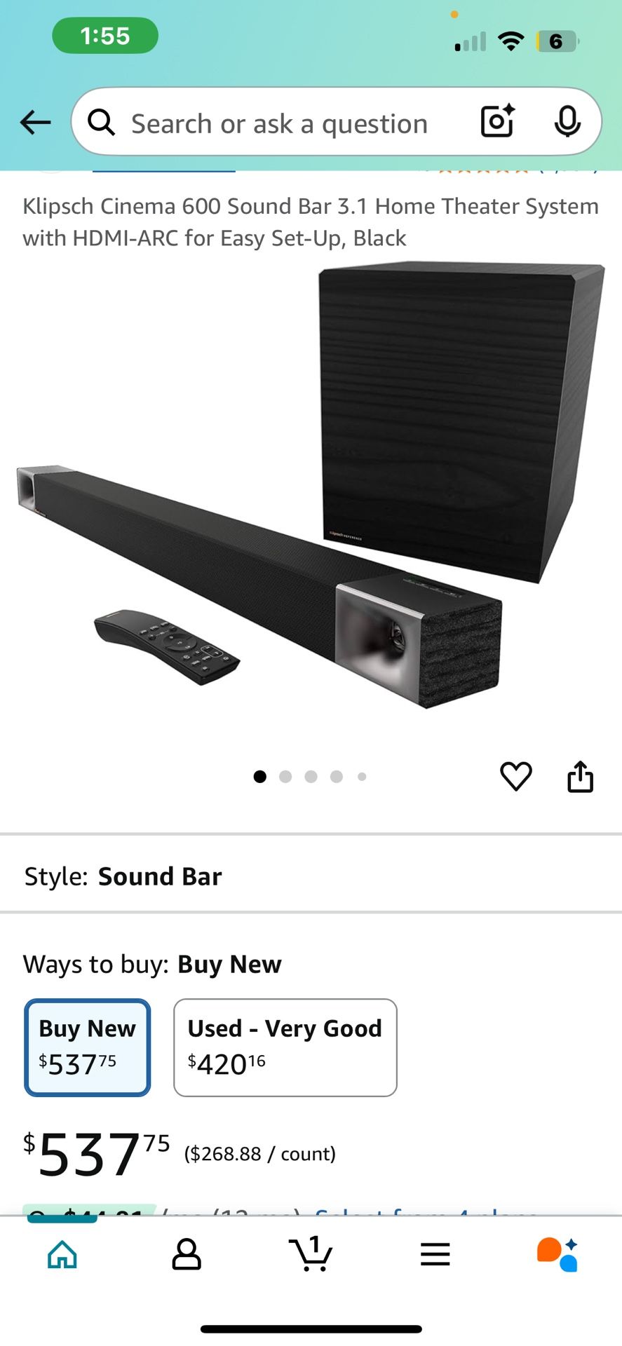 Klipsch Cinema 600 Soundbar And Surround Speakers