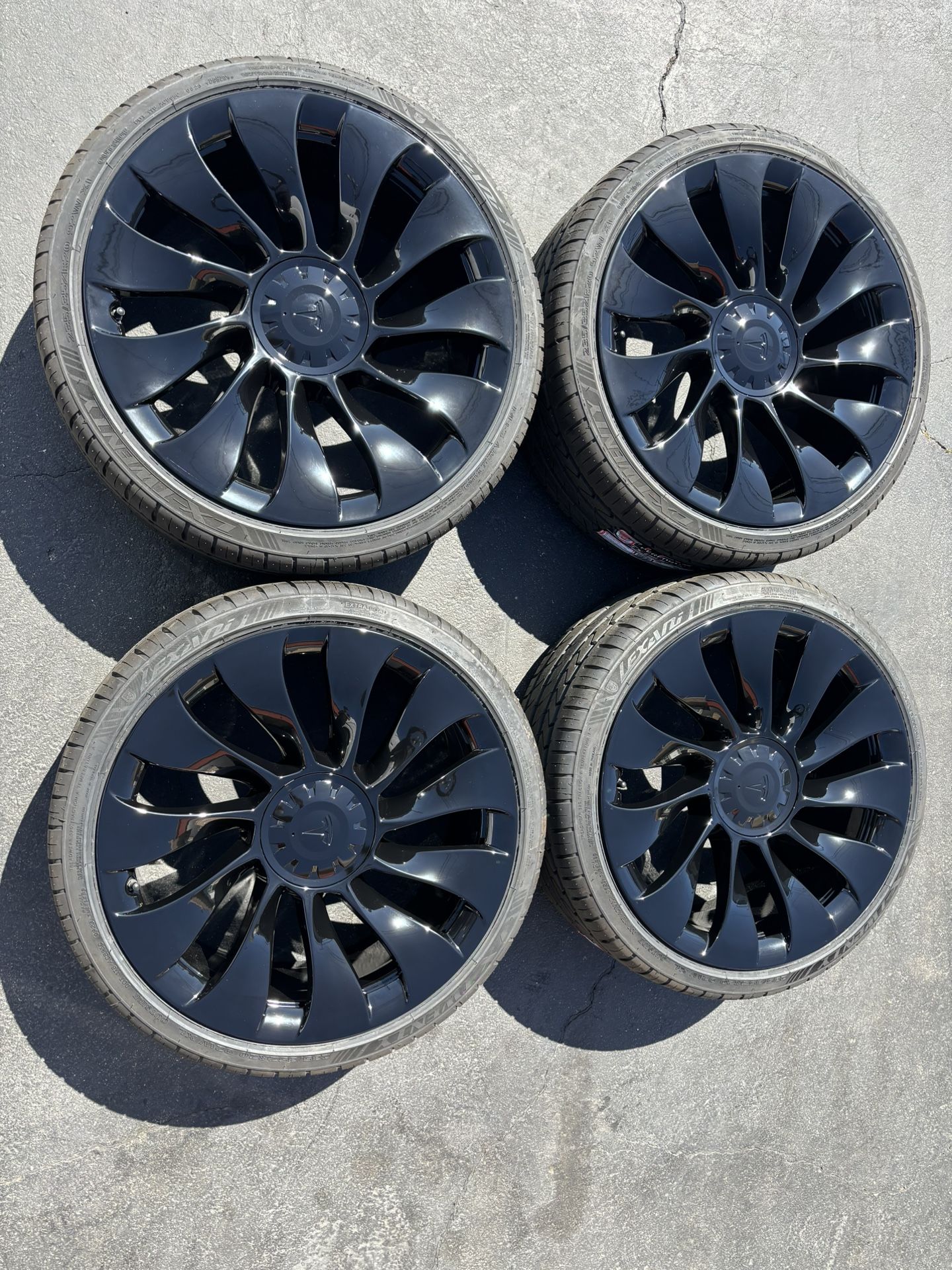 20” Oem Tesla Model 3 Factory Wheels 20 Inch Satin Black Rims Tesla 3 Uberturbine 