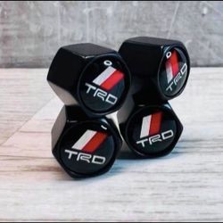 Matte Black TRD Class A Car Airtight Wheel Tire Air Valve Caps Stem Cover…….