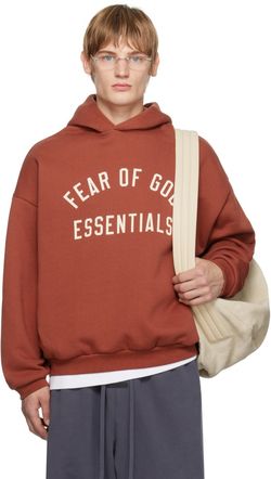 NEW Fear Of God Essentials Crimson Hoodie 