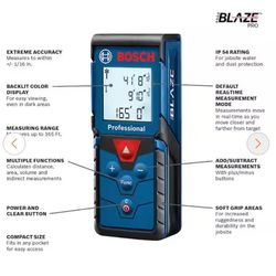 BOSCH Blaze Pro the laser distance, tape measuring tool with area and volume Measuring Up To 165 feet