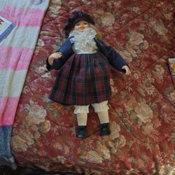 Vintage Porcelain Doll Real Hair 