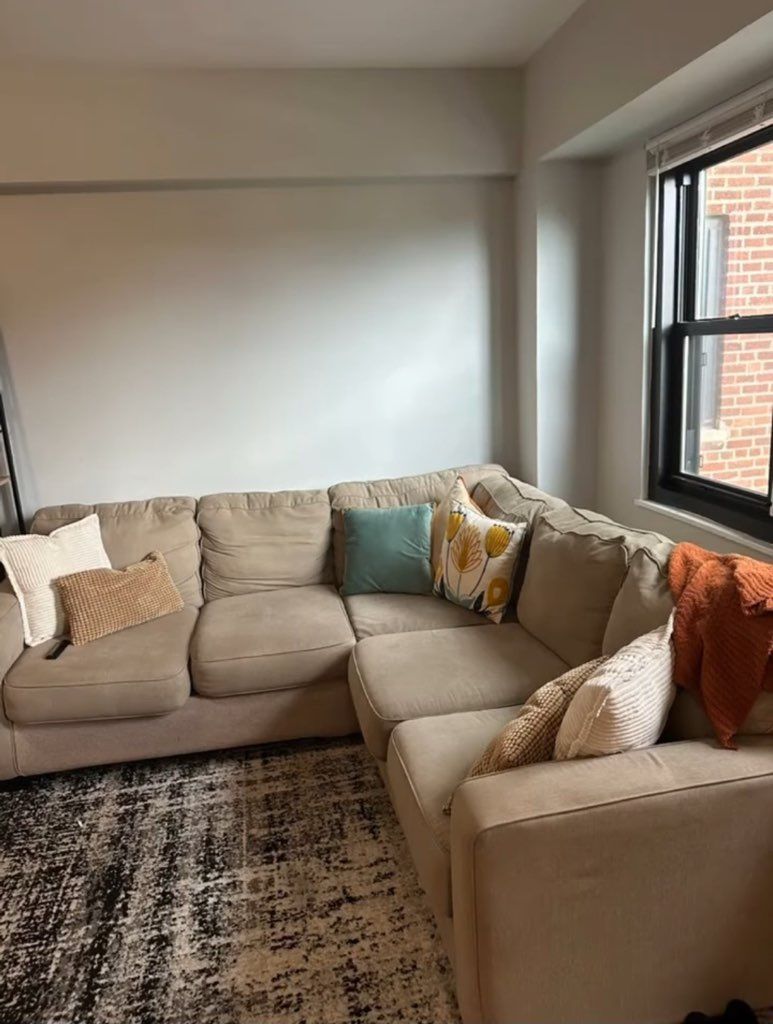 Four Seater Beige Sectional Couch