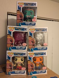 Rare!! Pop Asia Giant Lady. Huge lot of 5 with Rare Green Giant Lady.