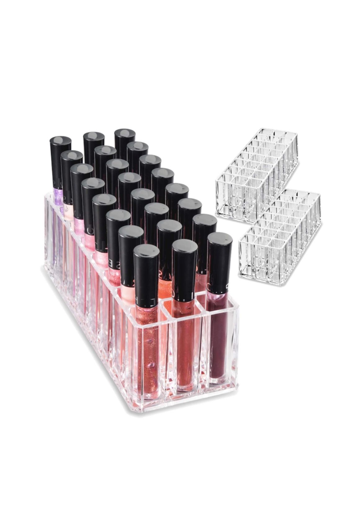 Acrylic Tall Lip Gloss Organizer 2pk Holds 48 NEW!! NIB