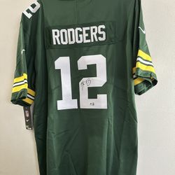 AARON RODGERS SIGNED GREEN BAY PACKERS QB AUTOGRAPHED NIKE JERSEY w/COA XL 869