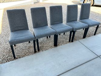 6 ikea dark gray chairs