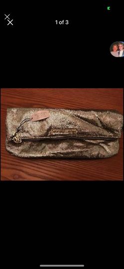 Victoria Secret Gold Glitter Hand Pouch