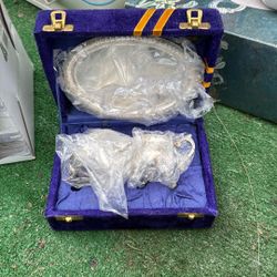 Tea Creamer And Sugar And Plate With Package Brand new Vintage 