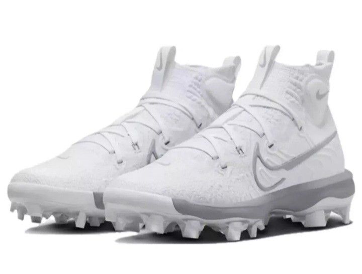 Men's Nike Alpha Huarache Pro NXT MCS White Gray Molded Baseball Cleats Sz 12⚾️