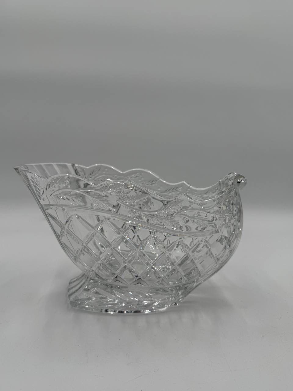 Marquis By Waterford Canterbury Crystal Sauce / Gravy Boat New Classic Holiday