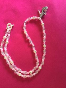 Chrystal necklace with princess shoe pendant
