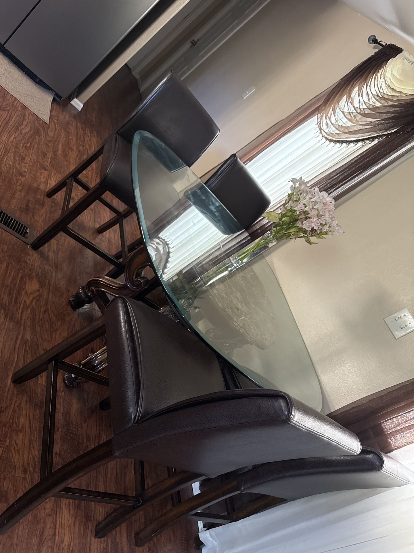 Glass 4 Chair Dining Table