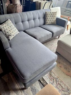 Dark London Gray 82” Modern L-Shape Sofa — Reversible Chaise!
