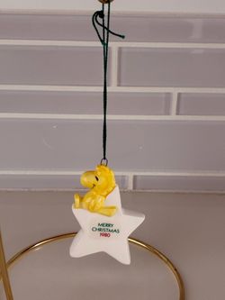 Peanuts Woodstock 1980 Ceramic Christmas Ornament
