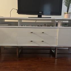 White TV stand 