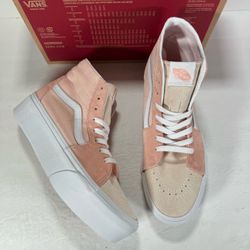 Vans Sk8-Hi Tapered Stacked Platform Color Block Peach Sneakers Women Size 9.5