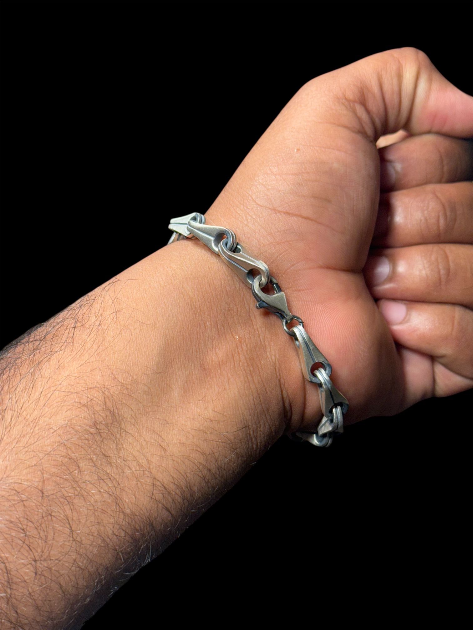 925 Sterling Silver Handmade Bracelet 8.3 Inch Matte Finish 6mm Heavy Chain