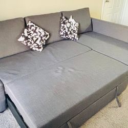 FRIHETEN Sleeper sectional,3 seat w/storage, Skiftebo dark gray