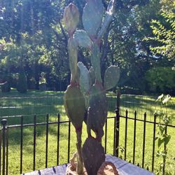 Large Artificial Fake Cactus Plant Southwest Prickly Pear Real Looking Cacti 5 Feet Tall