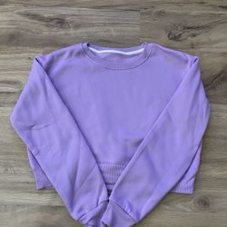 SHEIN Crew Neck Sweatshirt Cropped
